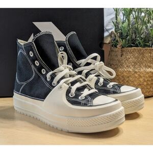 Converse CTAS Construct Black & White Unisex High Top Shoes M10 W11.5 NIB
